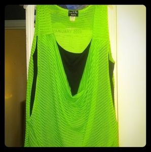 Lime green and black tank top
